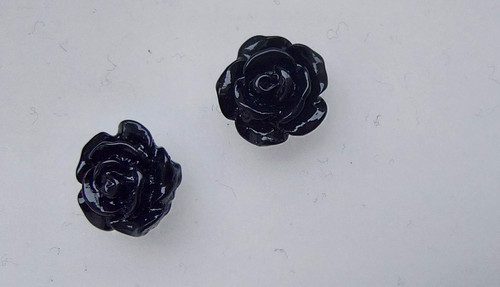Ohrringe rosen mini schwarz - ohrringe,