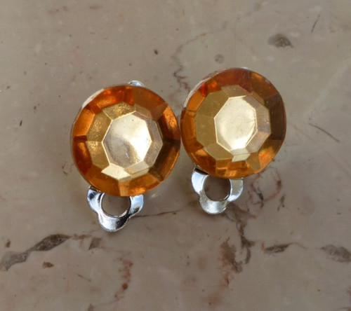 Ohrclips strass gelb - ohrclips,