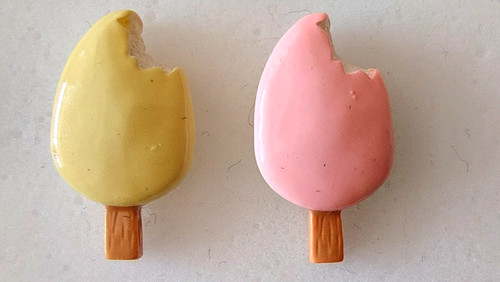 Ohrringe eis stiel rosa - am,