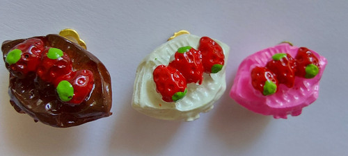 Ohrclips cupcake erdbeeren - 3,