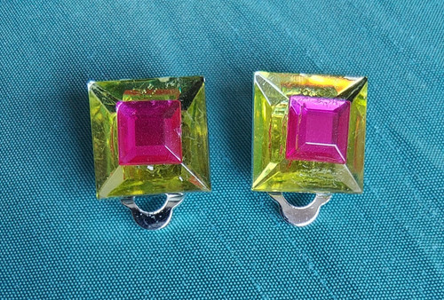 Ohrclips strass glitzer grün - ohrclips,