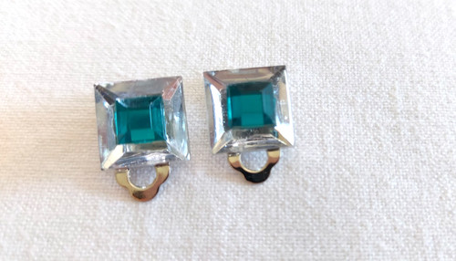 Ohrclips strass glitzer - glitzer, petrol