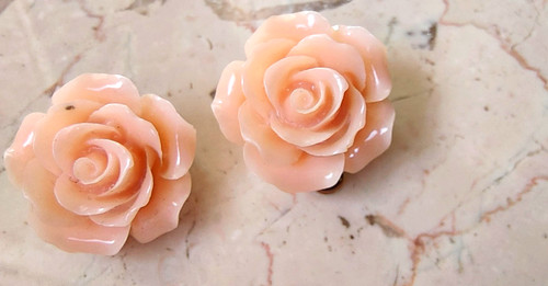 Ohrclips rosen koralle apricot - ohrclips,