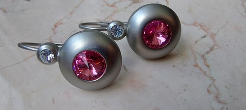 Ohrringe creole glitzer pink - creole,