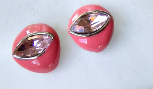Ohrringe strass glitzer - ohrringe, pink