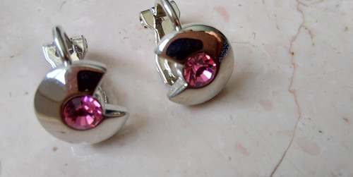 Ohrclips strass glitzer pink - glitzer,