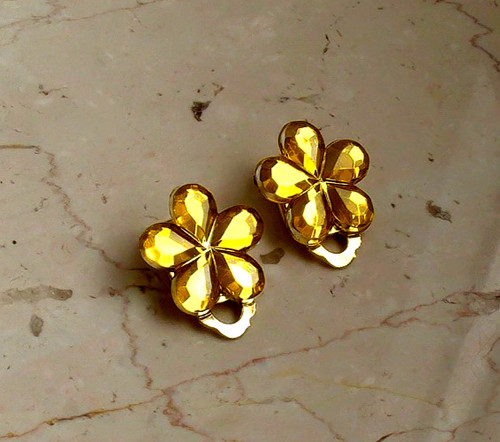 Ohrclips strass glitzer gold - glitzer,