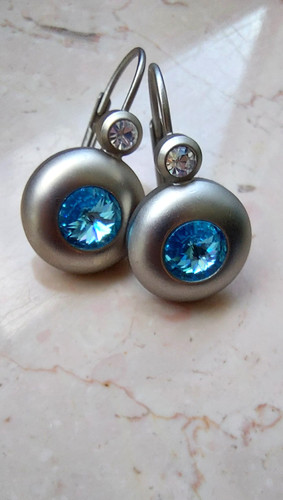 Ohrringe creole topas blau - ohrringe,