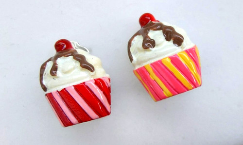 Ohrclips candy cupcake sahne - ohrclips,